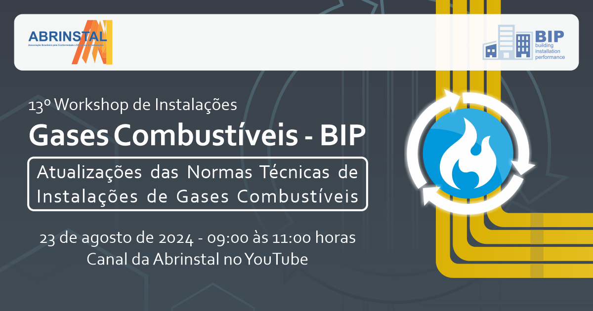 Webinar sobre instalações de redes de gases combustíveis será no dia 23 de agosto